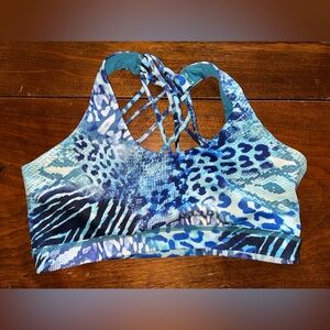 Blue Wild Thing Print CVG Sports Bra M